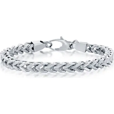 Blackjack Franco Chain Bracelet In Silver