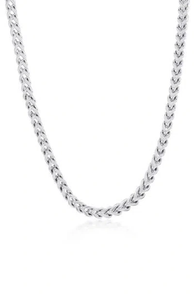 Blackjack Franco Wheat Chain Necklace In Silver