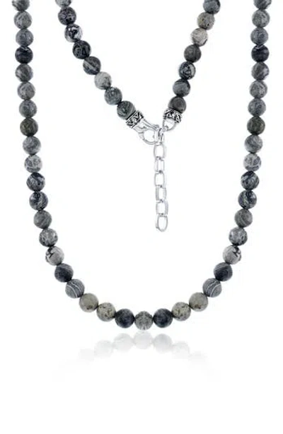 Blackjack Gray Jasper Beaded Necklace
