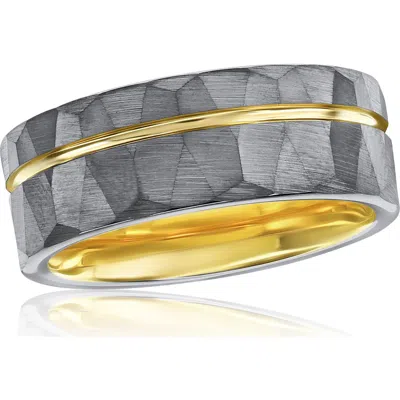 Blackjack Hammered Two-tone Ring In Multi