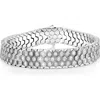Blackjack Honeycomb Textured Cubic Zirconia Bracelet In Silver
