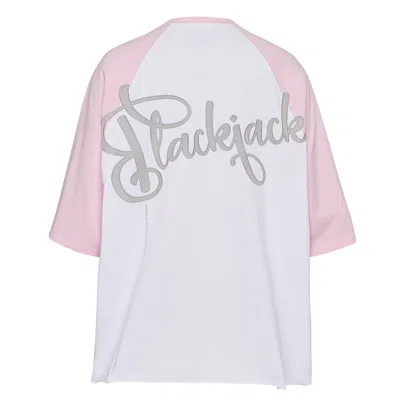Blackjack Jumbo Baseball Tee In Combed Cotton In White