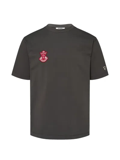 Blackjack Logo-patch Crew-neck T-shirt In Gray