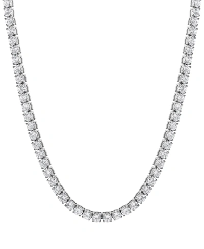 Blackjack Men's Cubic Zirconia 20" Tennis Necklace In Black Ion-plated Stainless Steel In White