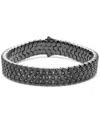 Blackjack Men's Black Cubic Zirconia Hexagon Set Multirow Link Bracelet (also In White Cubic Zirconia) In Black