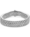 Blackjack Men's Black Cubic Zirconia Hexagon Set Multirow Link Bracelet (also In White Cubic Zirconia) In Steel