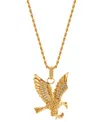 Blackjack Men's Cubic Zirconia Eagle 24" Pendant Necklace In Gold-tone