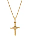 Blackjack Men's Cubic Zirconia Nail X Cross 24" Pendant Necklace In Gold-tone