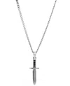 Blackjack Men's Cubic Zirconia Sword 24" Pendant Necklace In Stainless Steel In Black