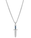 Blackjack Men's Cubic Zirconia Sword 24" Pendant Necklace In Stainless Steel In Blue