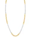 Blackjack Men's Cultured Baroque Freshwater Pearl (6mm) Adjustable Necklace In Stainless Steel, 20"+ 4" Extend In Gold-tone