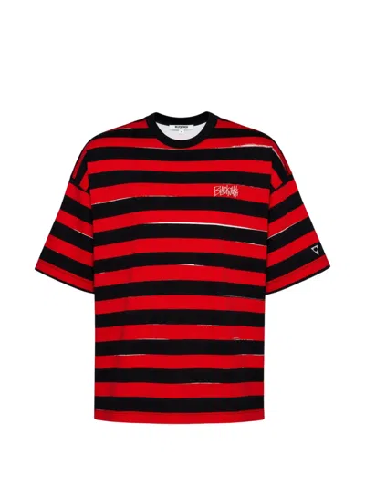 Blackjack Menace Stripe-print T-shirt In Red