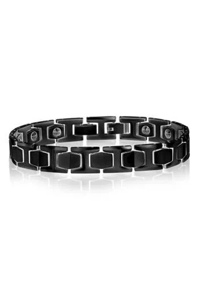 Blackjack Polished Magnetic Bracelet In Black