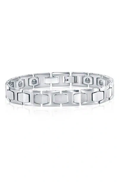 Blackjack Polished Magnetic Bracelet In Silver