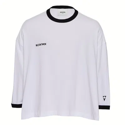Blackjack Ringer Tee In Cotton Jersey In White