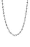 Blackjack Rope Chain Necklace In Silver