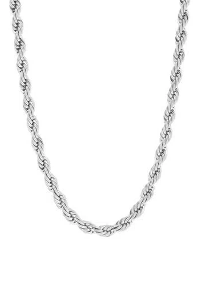 Blackjack Rope Chain Necklace In Silver