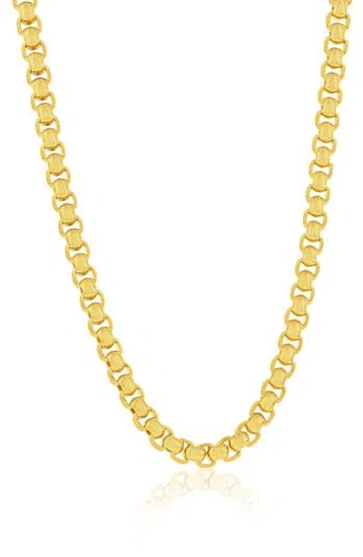 Blackjack Round Box Chain Necklace In Gold