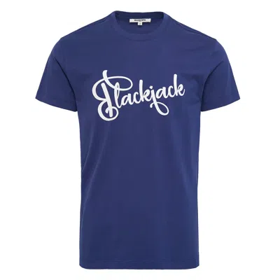Blackjack Rubber Print Disney Logo Tee In Blue