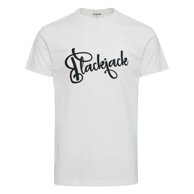 Blackjack Rubber Print Disney Logo T-shirt In White