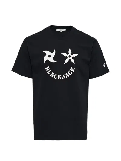 Blackjack Shuriken Print-detail T-shirt In Black