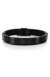 Blackjack Silicone & Stainless Steel Id Bar Bracelet