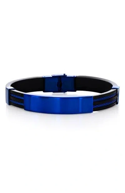 Blackjack Silicone & Stainless Steel Id Bar Bracelet