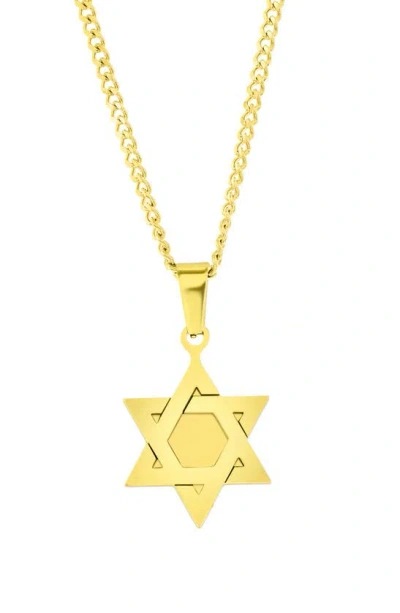 Blackjack Star Of David Pendant Necklace In Gold