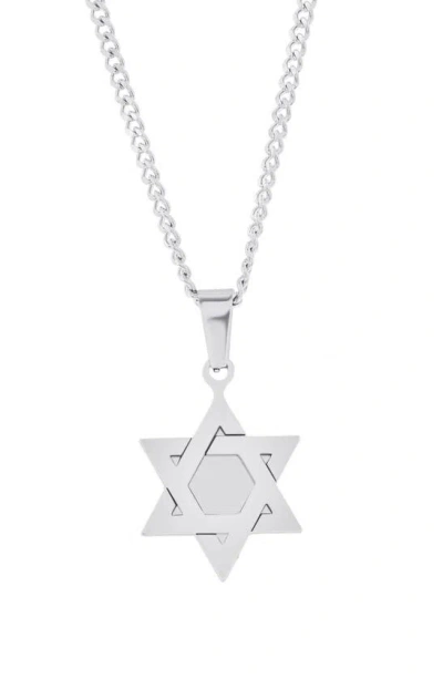 Blackjack Star Of David Pendant Necklace In Metallic