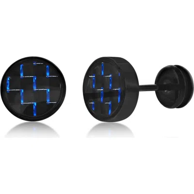Blackjack Stud Earrings In Black/blue
