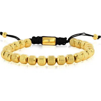 Blackjack Textured Beaded Slide Bracelet In Gold