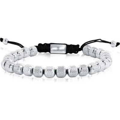Blackjack Textured Beaded Slide Bracelet In Metallic