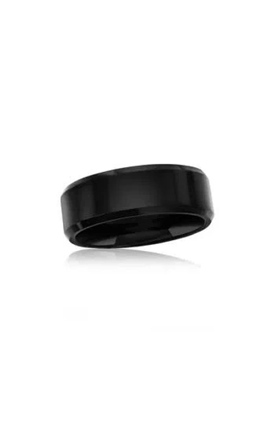 Blackjack Tungsten Band Ring In Black