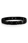 Blackjack Tungsten Cubic Zirconia Magnetic Link Bracelet