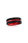 Blackjack Tungsten Two-tone Ring In Black/red