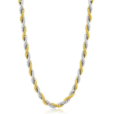 Blackjack Two Tone Rope Chain Necklace In Two-tone