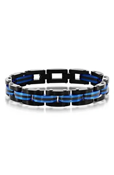 Blackjack Two-tone Stripe Bracelet In Blue