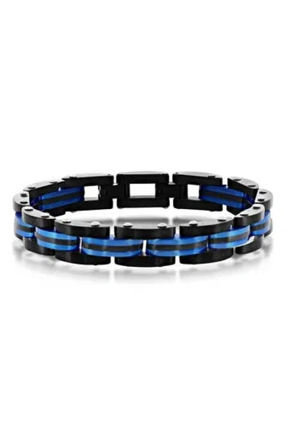 Blackjack Two-tone Stripe Bracelet In Black/blue
