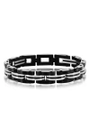 Blackjack Two-tone Stripe Bracelet In Black/silver