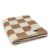Blacksaw Crosby Check Heirloom Alpaca Blanket In Tobacco/ivory Check