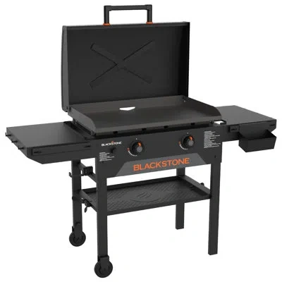 Blackstone 2-burner 28" Omnivore Propane Griddle With Hood In Matte Black