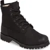Blackstone Ol22 Lace-up Boot With Genuine Shearling Lining In Black