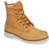 Blackstone Ol22 Lace-up Boot With Genuine Shearling Lining In Gold