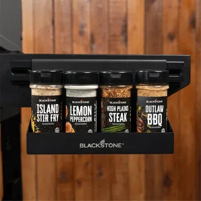 Blackstone Side Shelf Seasoning Accessory Rack For Griddles With Rail System In Satin Black