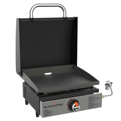 Blackstone Single Burner 17" Tabletop Propane Griddle With Hood In Silver;black