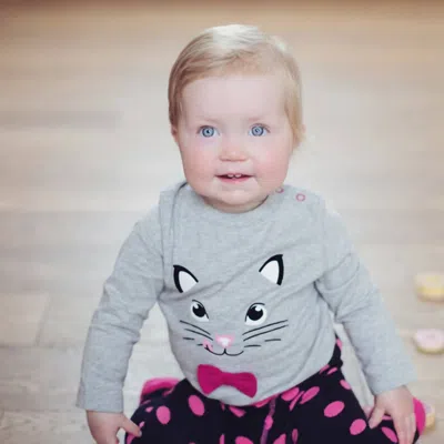 Blade & Rose Kids' Baby Girls Katie Kitten Top In Grey In Gray