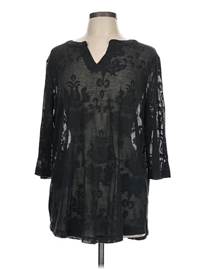 Pre-owned Blair 3/4 Sleeve Blouse In Black