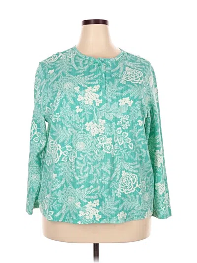 Pre-owned Blair 3/4 Sleeve Blouse In Blue