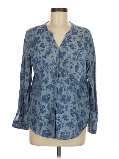 Pre-owned Blair 3/4 Sleeve Blouse In Blue