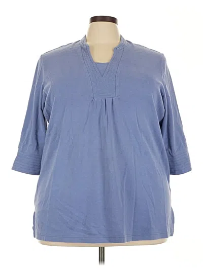Pre-owned Blair 3/4 Sleeve Blouse In Blue
